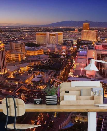 mural de papel pintado personalizable de Las Vegas llamado Vegas at Night