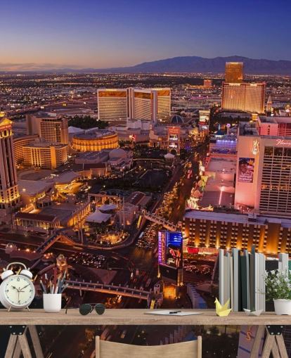 mural de papel pintado personalizable de Las Vegas llamado Vegas at Night mural de papel pintado personalizable de Las Vegas llamado Vegas at Night