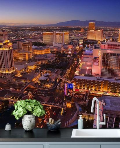 customizable las vegas wallpaper mural called Vegas at Night