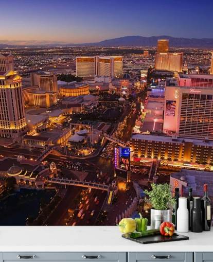 aanpasbare muurschildering in Las Vegas genaamd Vegas at Night aanpasbare muurschildering in Las Vegas genaamd Vegas at Night
