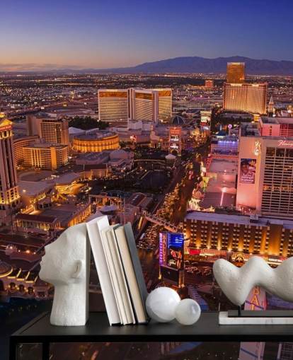 tilpassbar Las Vegas tapet veggmaleri kalt Vegas at Night