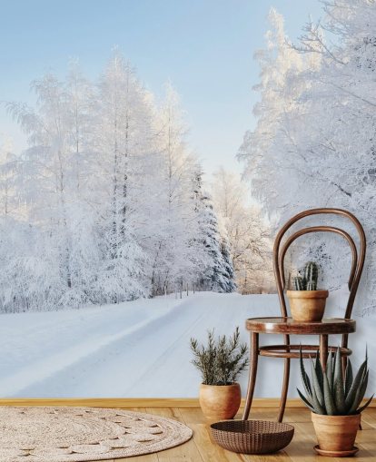 Verschneite Bäume Fototapete