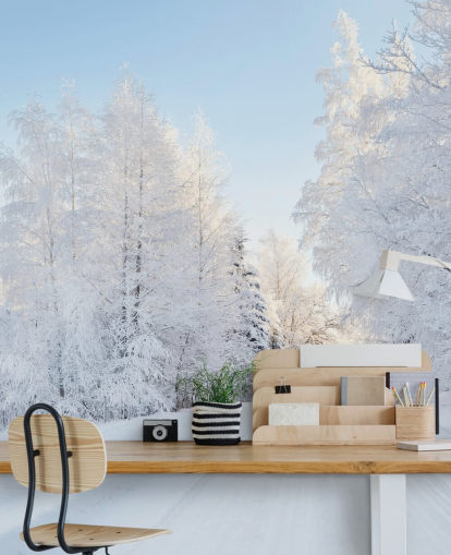 Mural de pared Árboles nevados