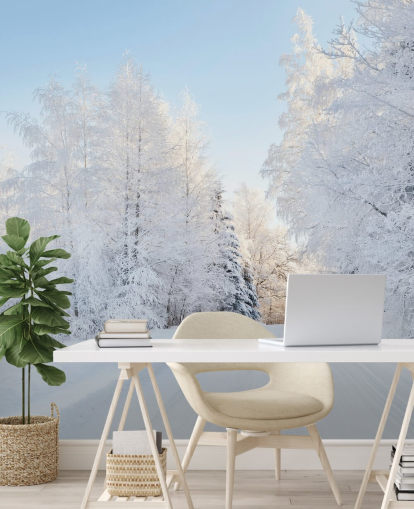 Snowy Trees Wall Mural Snowy Trees Wall Mural
