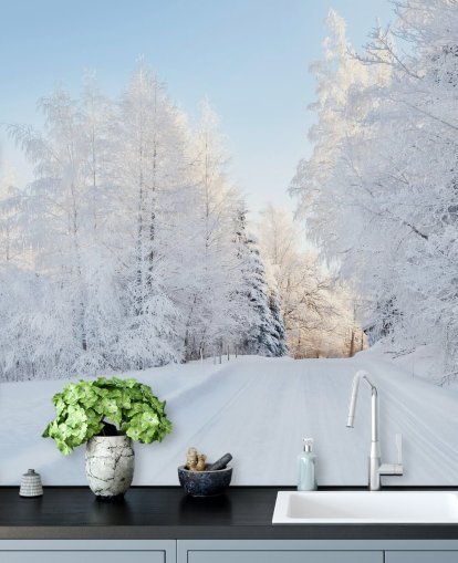 Snowy Trees Wall Mural