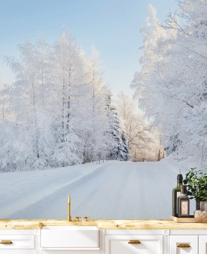 Mural de pared Árboles nevados