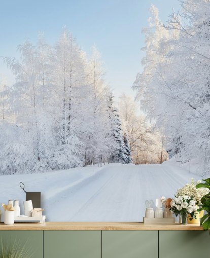 Snowy Trees Wall Mural