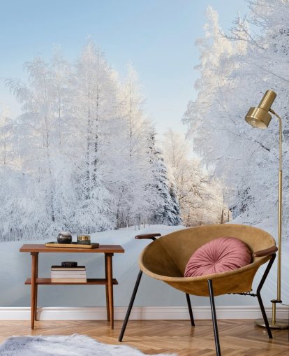 Snowy Trees Wall Mural
