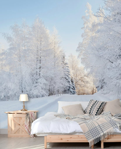Snowy Trees Wall Mural