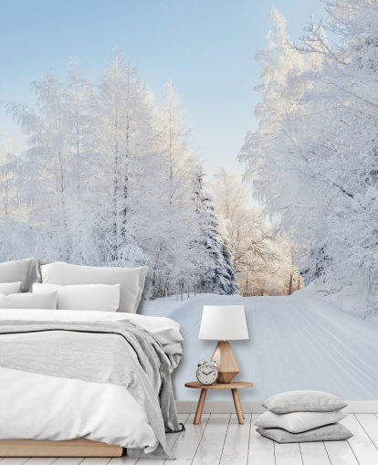 Snowy Trees Wall Mural Snowy Trees Wall Mural