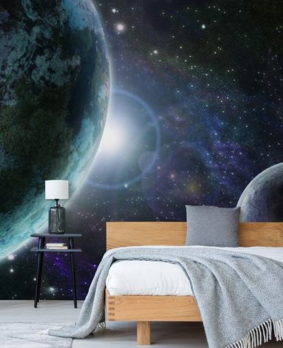 Blue Planet Earth in Outer Space Wallpaper Blue Planet Earth in Outer Space Wallpaper