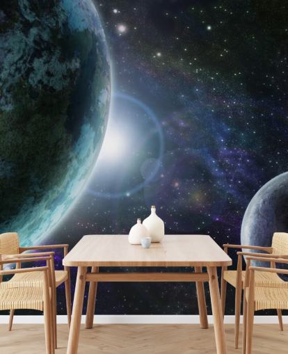 Blue Planet Earth in Outer Space Wallpaper