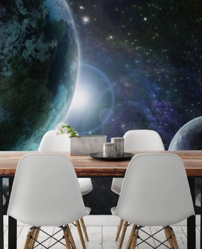 Carta da parati Blue Planet Earth in Outer Space Carta da parati Blue Planet Earth in Outer Space