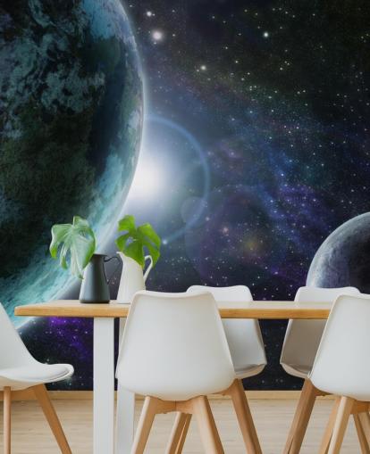 Blue Planet Earth in Outer Space Wallpaper Blue Planet Earth in Outer Space Wallpaper