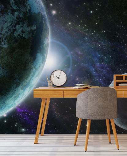 Blue Planet Earth in Outer Space Wallpaper Blue Planet Earth in Outer Space Wallpaper