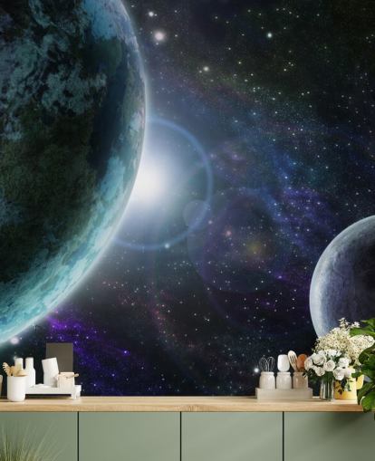 Blauer Planet Erde im Weltraum Wallpaper