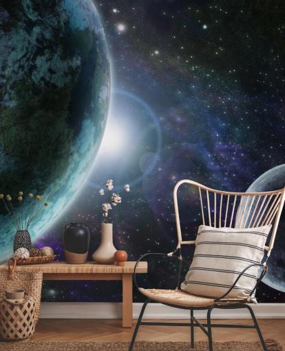 Papel de Parede Planeta Terra Azul no Espaço Exterior