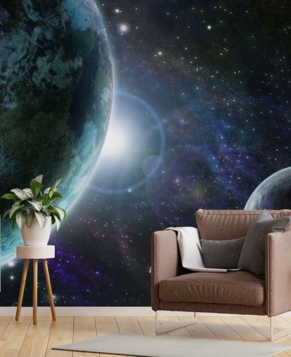 Blue Planet Earth in Outer Space Wallpaper Blue Planet Earth in Outer Space Wallpaper