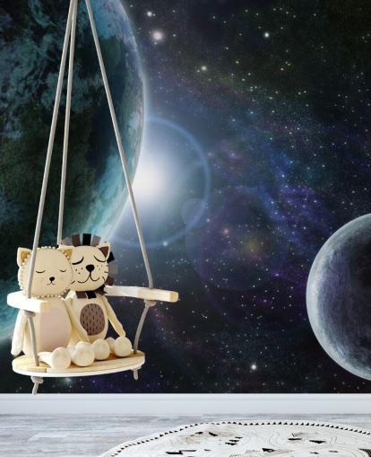 Blå Planet Jorden i det ydre rum Baggrund