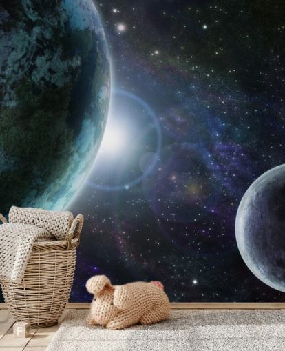 Papel de Parede Planeta Terra Azul no Espaço Exterior