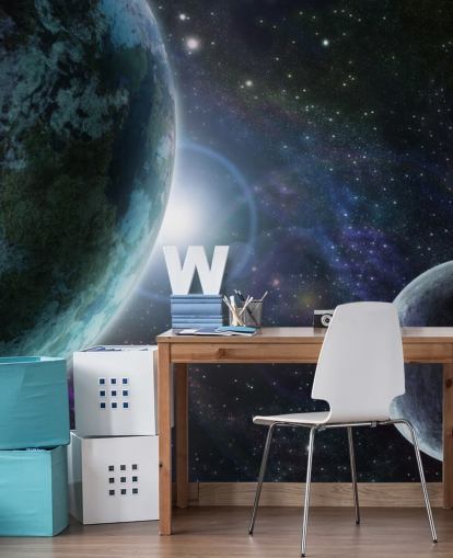 Papel de Parede Planeta Terra Azul no Espaço Exterior