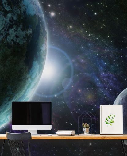 Blå planeten jorden i yttre rymden Bakgrund