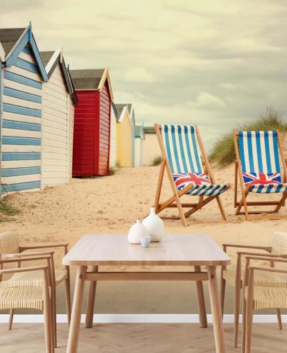 Decorazione murale con sedie a sdraio