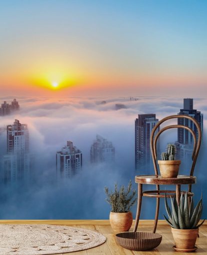 misty city dubai wallpaper