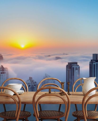 misty city dubai wallpaper