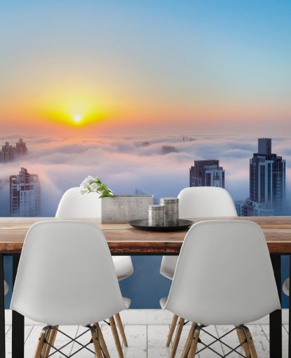 misty city dubai wallpaper