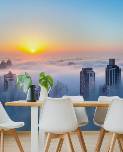 misty city dubai wallpaper
