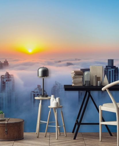 carta da parati misty city dubai
