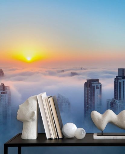 carta da parati misty city dubai