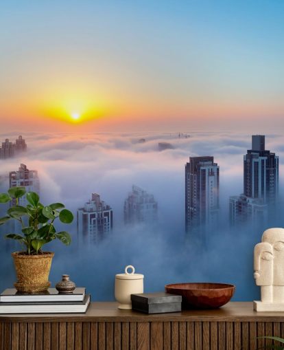 misty city dubai wallpaper