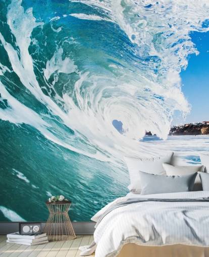 papier peint mural Blue Wave appelé Rolling Waves par Image Source pour les chambres d'adolescents et les salles de jeux