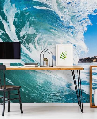 papier peint mural Blue Wave appelé Rolling Waves par Image Source pour les chambres d'adolescents et les salles de jeux
