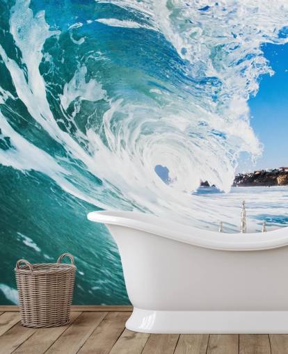 papier peint mural Blue Wave appelé Rolling Waves par Image Source pour les chambres d'adolescents et les salles de jeux