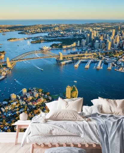 aerial view of sydney harbour wallpaper