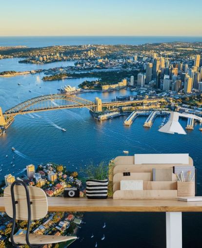 aerial view of sydney harbour wallpaper