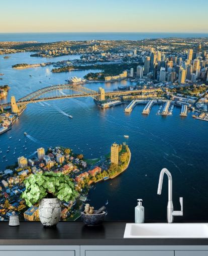 vista aérea del fondo de pantalla de sydney harbour