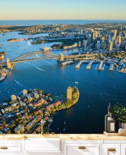 luftfoto af sydney havn tapet