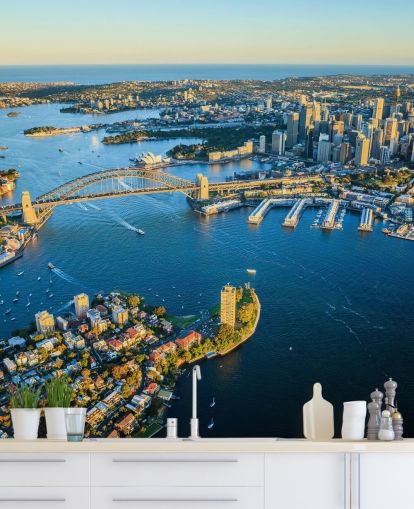 aerial view of sydney harbour wallpaper