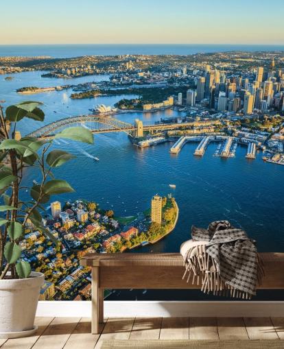 aerial view of sydney harbour wallpaper