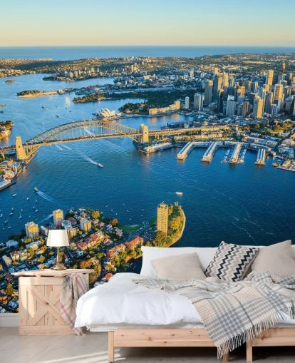 aerial view of sydney harbour wallpaper