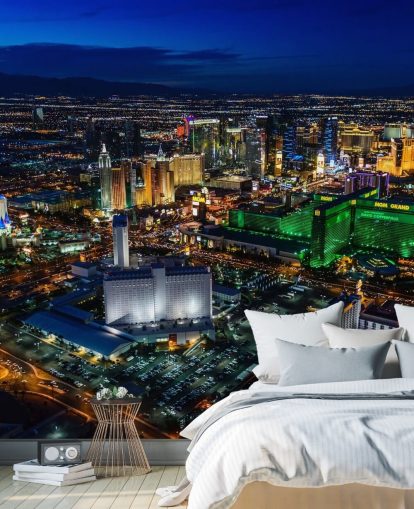 murale di las vegas illuminato di notte