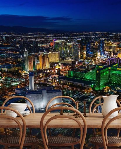 Papier Peint Fresque Las Vegas illuminée la nuit