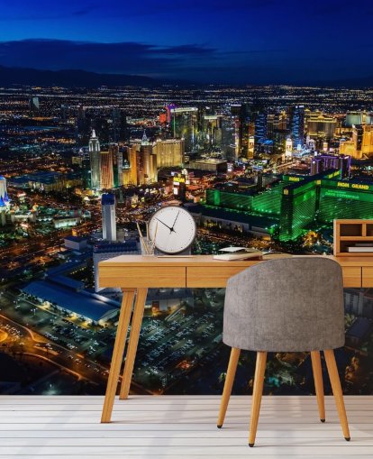 Papier Peint Fresque Las Vegas illuminée la nuit
