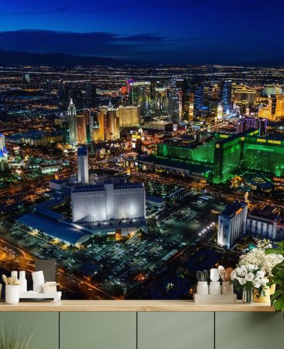 Las Vegas leuchtete nachts Wandgemälde