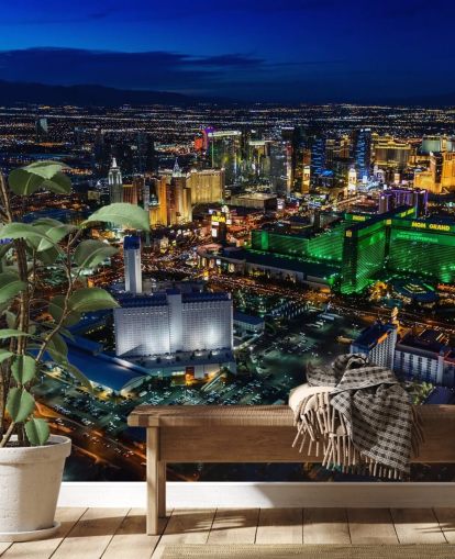 las vegas lyser opp om natten veggmaleri