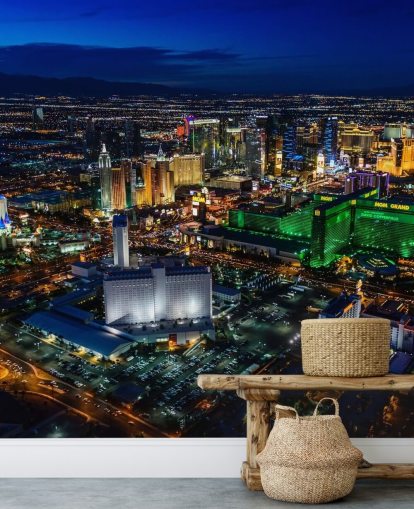 Las Vegas leuchtete nachts Wandgemälde